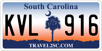 SC license plate KVL916