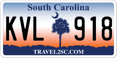 SC license plate KVL918