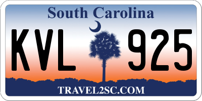 SC license plate KVL925