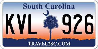 SC license plate KVL926