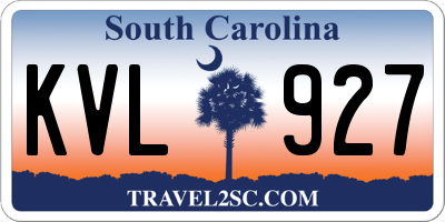 SC license plate KVL927