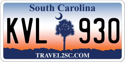SC license plate KVL930