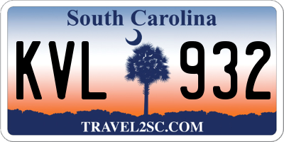 SC license plate KVL932