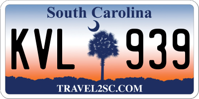 SC license plate KVL939