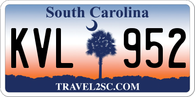 SC license plate KVL952