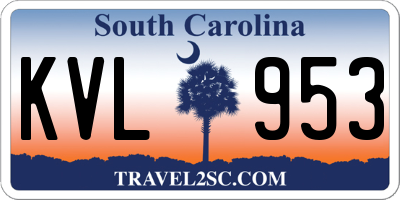 SC license plate KVL953