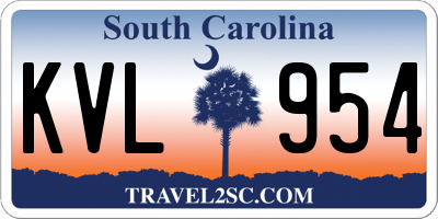 SC license plate KVL954