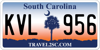 SC license plate KVL956