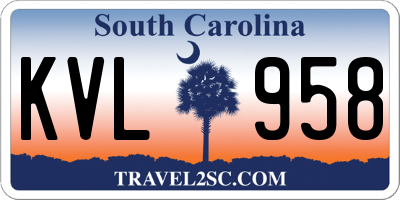 SC license plate KVL958
