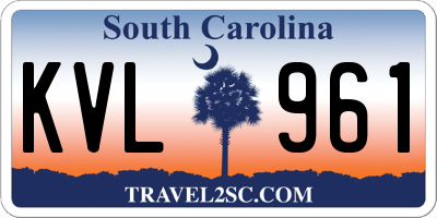 SC license plate KVL961