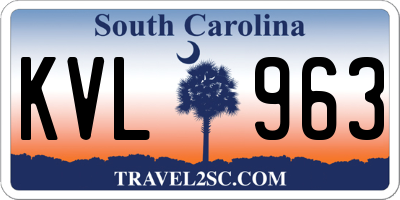 SC license plate KVL963