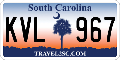 SC license plate KVL967