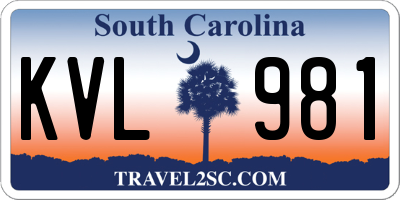 SC license plate KVL981