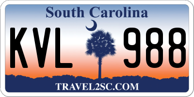 SC license plate KVL988