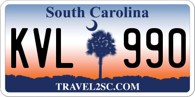 SC license plate KVL990