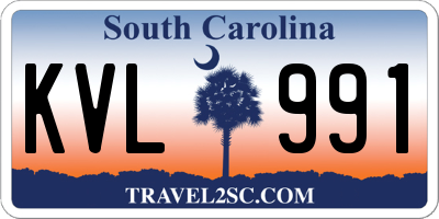 SC license plate KVL991