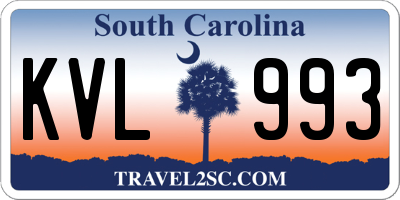 SC license plate KVL993