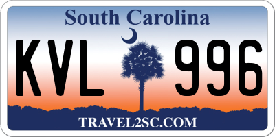 SC license plate KVL996
