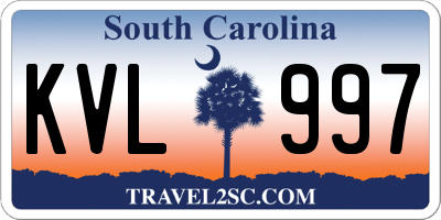 SC license plate KVL997