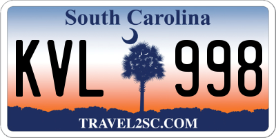 SC license plate KVL998