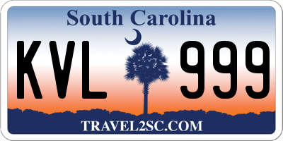 SC license plate KVL999
