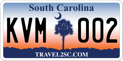 SC license plate KVM002