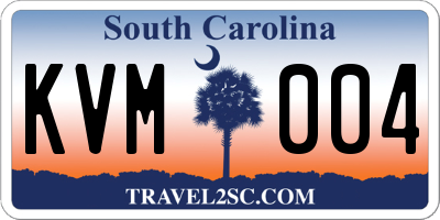 SC license plate KVM004