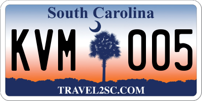 SC license plate KVM005