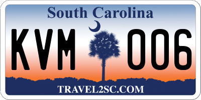 SC license plate KVM006