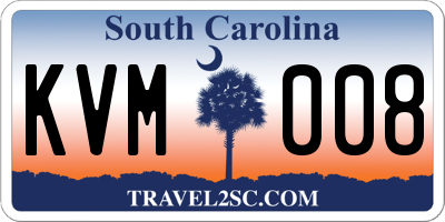 SC license plate KVM008
