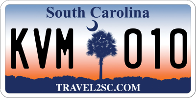 SC license plate KVM010