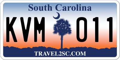 SC license plate KVM011