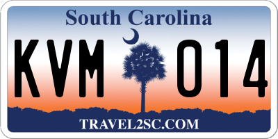 SC license plate KVM014
