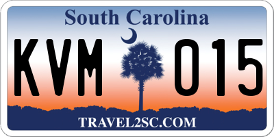SC license plate KVM015