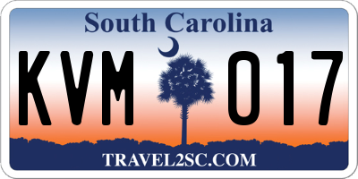 SC license plate KVM017