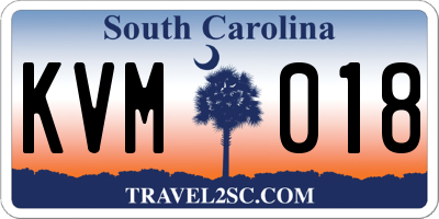 SC license plate KVM018