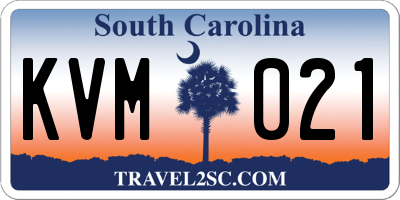 SC license plate KVM021