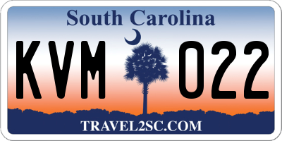 SC license plate KVM022