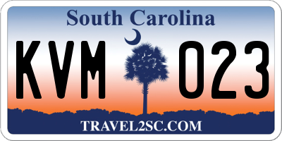 SC license plate KVM023