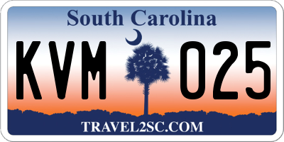 SC license plate KVM025