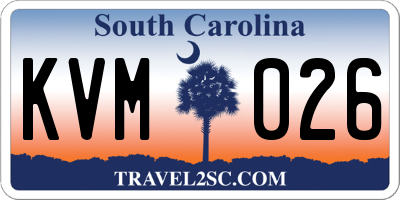 SC license plate KVM026