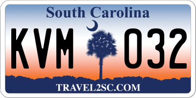 SC license plate KVM032