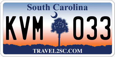 SC license plate KVM033