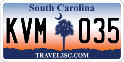 SC license plate KVM035
