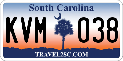 SC license plate KVM038