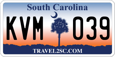 SC license plate KVM039