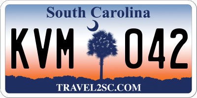 SC license plate KVM042