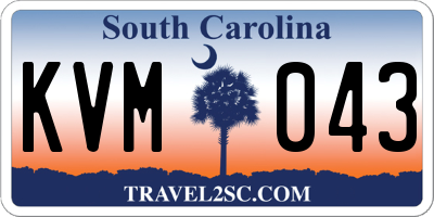 SC license plate KVM043