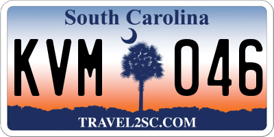 SC license plate KVM046