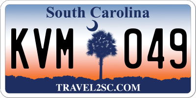 SC license plate KVM049